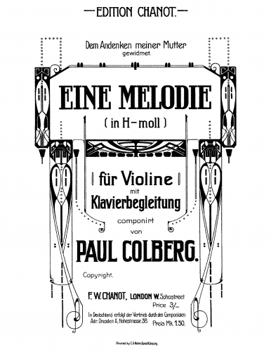 Colberg - Eine Melodie - Scores and Parts