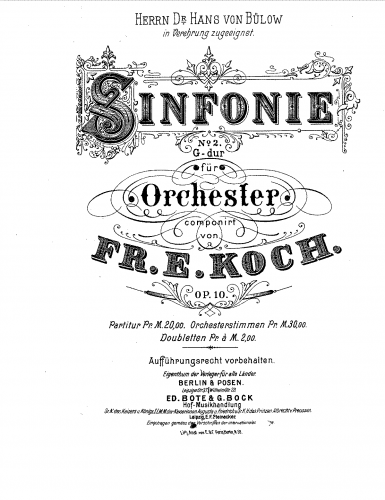 Koch - Symphony No. 2 in G Major, Op. 10 - Score