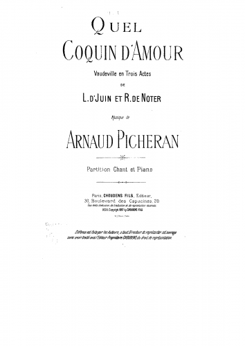 Picheran - Quel coquin d'amour - Score