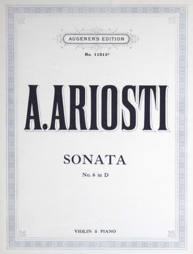 Ariosti - 6 Lessons - Lezione sesta in D major[[Category:D major]] (No. 6) For Violin and Piano (Saint-George)