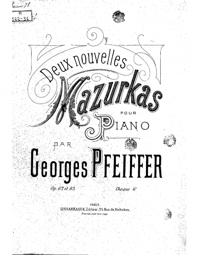 Pfeiffer - Mazurka No. 6 - Piano Score - Score