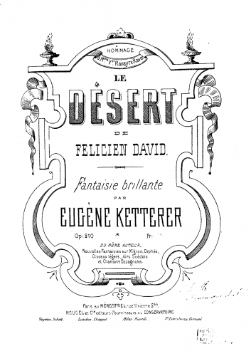 Ketterer - 'Le Désert' de Felicien David, fantaisie brillante - Score