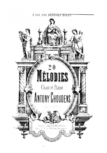 Choudens - 20 Mélodies - Voice and Piano For Mezzo-Soprano or Baritone - Score