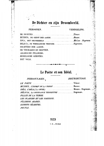 Miry - De dichter en zijn droombeeldLe poète et son idéal - Vocal Score - Score