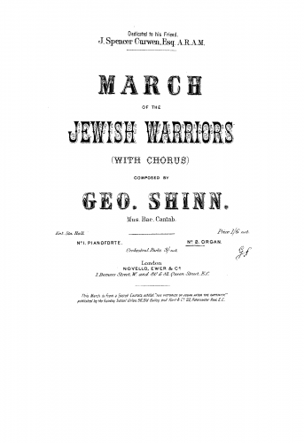 Shinn - March of the Jewish Warriors - Organ Scores - Score