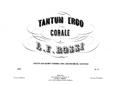 Rossi - Tantum ergo corale - Vocal Score - Score