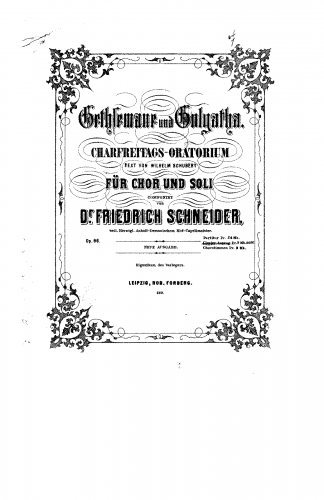 Schneider - Gethsemane und Golgatha - Vocal Score - Score