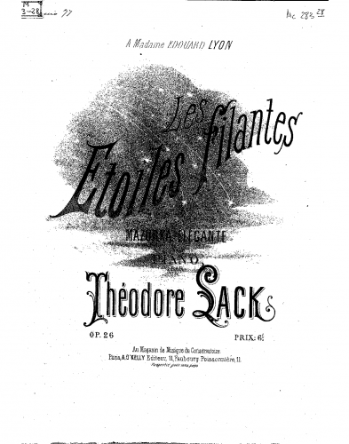 Lack - Les étoiles filantes - Piano Score - Score