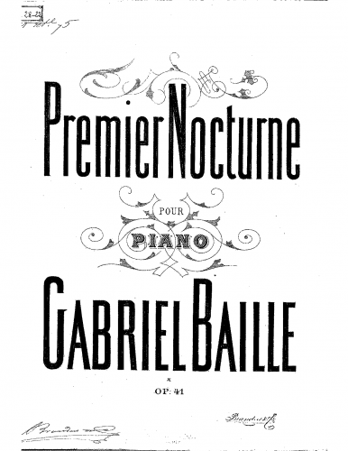 Baille - Nocturne No. 1 - Score