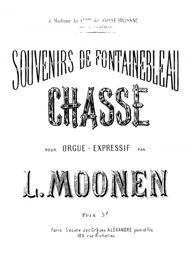 Moonen - Souvenirs de Fontainebleau - Score