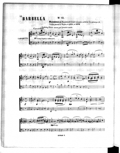 Barbella - Tinna Nonna - For Violin and Piano (Deldevez) - Piano score