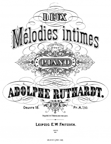 Ruthardt - 2 Melodies intimes - Score