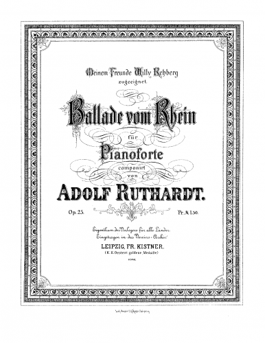 Ruthardt - Ballade vom Rhein, Op. 25 - Score