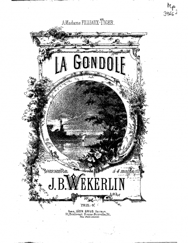 Weckerlin - La gondole - Score