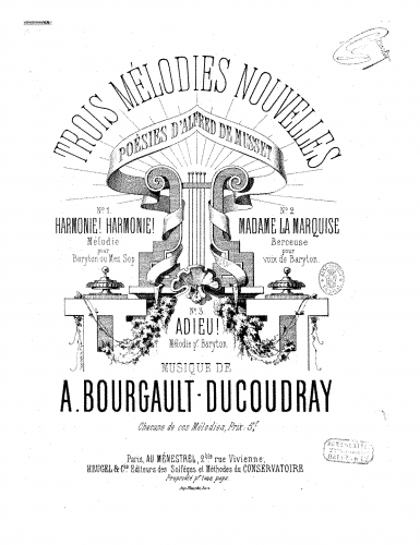 Bourgault-Ducoudray - Adieu! - Score