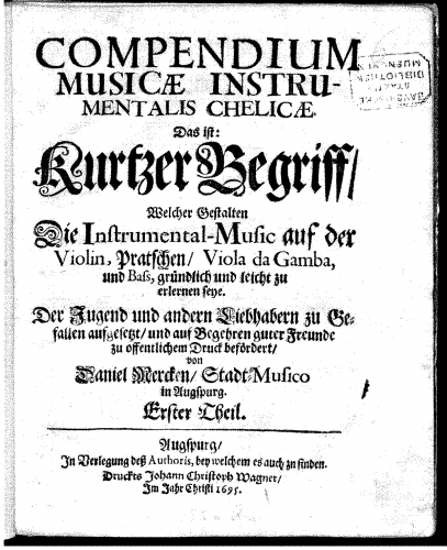 Merck - Compendium musicæ instrumentalis chelicæ - Teil 1