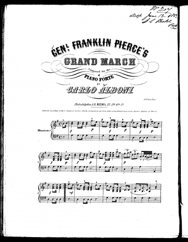 Alboni - Genl. Franklin Pierce's Grand March - Score