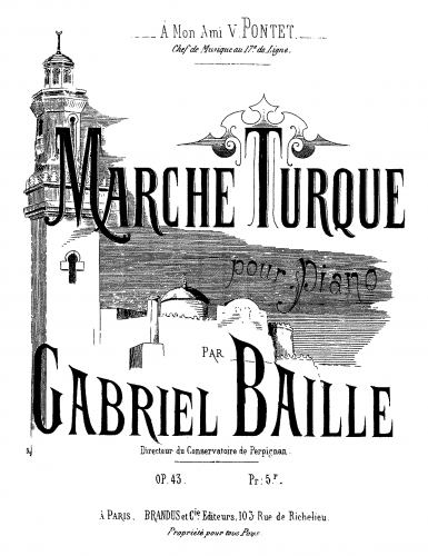 Baille - Marche turque - Score