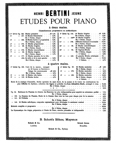 Bertini - 25 Ãtudes primaires - Score