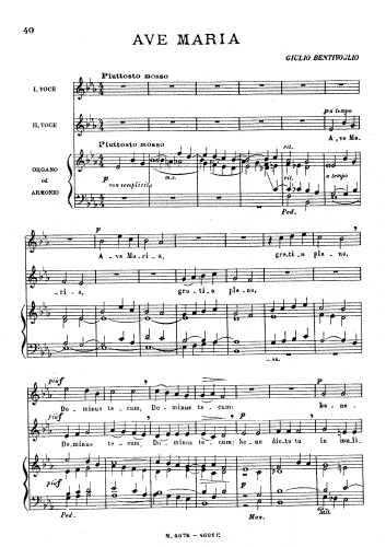 Bentivoglio - Ave Maria  Offertorium - Score