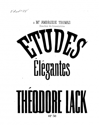 Lack - 12 Ãtudes elégantes - Score