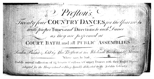 Preston (publisher) - 24 Country Dances for the Year 1804 - Score