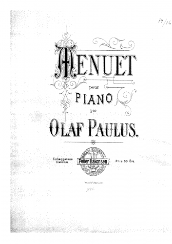 Paulus - Menuet - Score