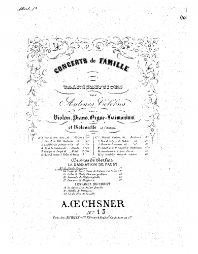 Oechsner - Concerts de famille - Scores and Parts - 13. Berlioz: Hungarian March