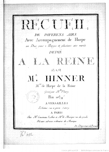 Hinner - Airs avec accompagnement de harpe