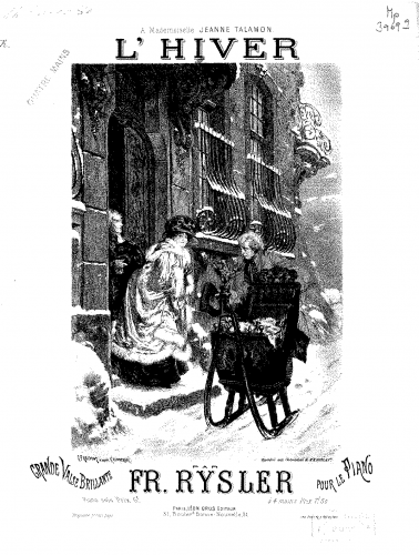 Rysler - L'hiver - For Piano 4 hands - Score