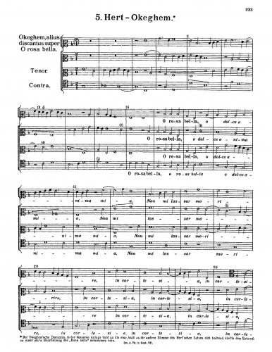 Ockeghem - O rosa bella - Score