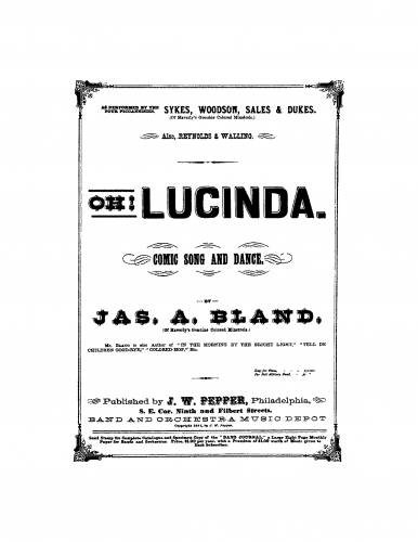 Bland - Oh! Lucinda - Score