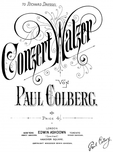 Colberg - Conzert Walzer - Score