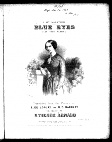 Arnaud - Les yeux bleus - For Voice and Guitar (Meignen) - Score