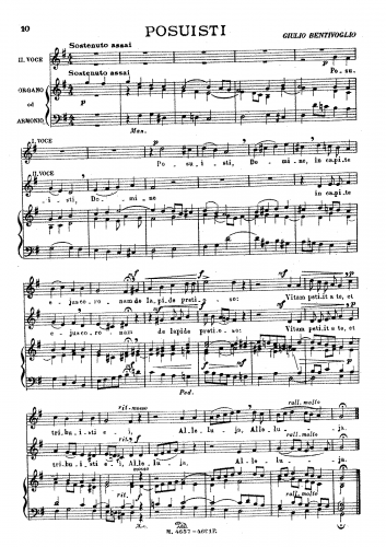 Bentivoglio - Posuisti - Vocal Score