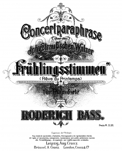 Bass - Concertparaphrase über 'Frühlingsstimmen' - Score