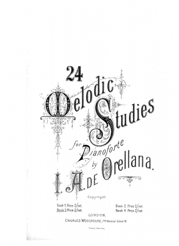 Orellana - 24 Melodic Studies for Pianoforte - Book 3. Studies 13-18