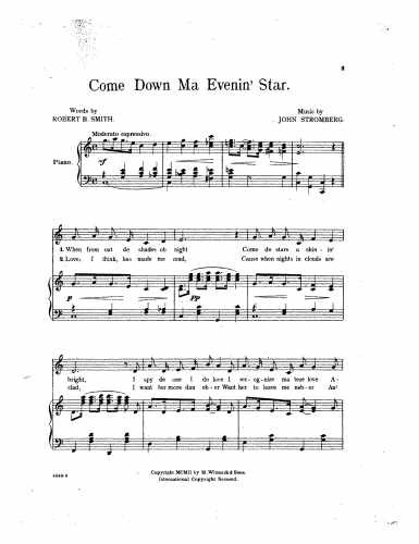 Stromberg - Come down ma evenin' star - Score