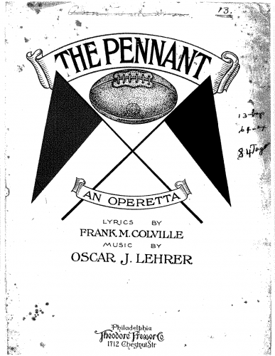 Lehrer - The Pennant - Vocal Score - Score