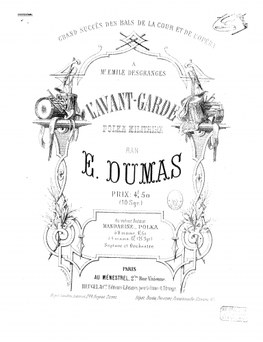 Dumas - L'avant-garde - Score