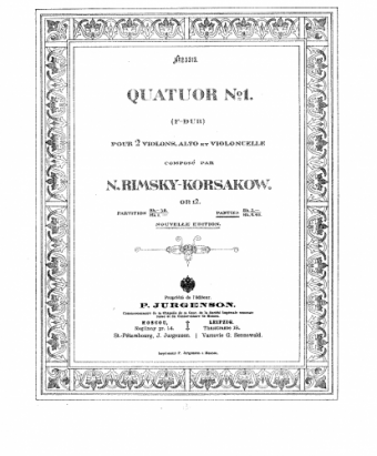 Rimsky-Korsakov - String Quartet in F Major, Op. 12